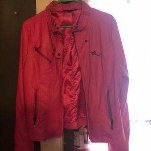 Pink leather jacket